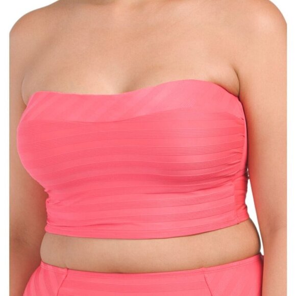 La Blanca Pink Bandeau Bikini Top - Picture 1 of 13